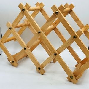 Vintage bamboo wine folding wine rack.